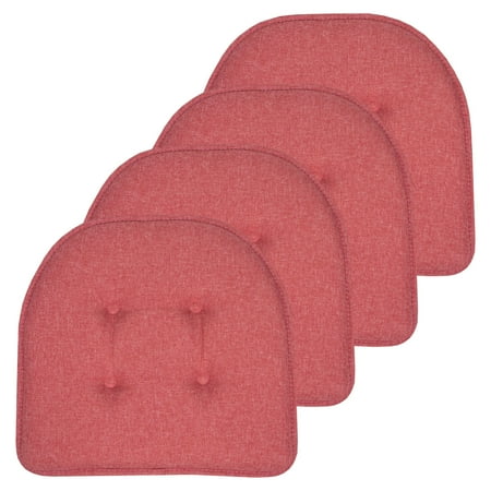 

U-Shaped Memory Foam No Slip Back 17 x 16 Chair Pad 4 Pack Peach