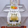 thumbnail image 4 of Table Runner Dresser Scarves 72 Inch Long, Farm Truck Gnome and Bee Linen Dining Table Runners Retro Wood Grain Sunflower Tabletop Scarf for Wedding Holiday Party Kitchen, 4 of 7