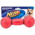 thumbnail image 3 of Nerf Dog Rubber Squeak Barbell Toy, Red, 7 Inch, 3 of 3
