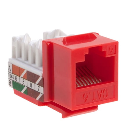Cat6 RJ45 Keystone Jack Punch-Down Network Red - 30 Pack