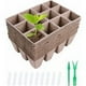 thumbnail image 2 of Macetas de fibra biodegradables para germinación de semillas y plántulas de vegetales, paquete de 10 bandejas ecológicas para plántulas, 2 of 6