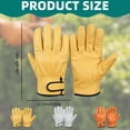 thumbnail image 3 of YLOHUIL Cowhide Work Gloves, Thorn Proof Gardening Gloves for Men and Women, Breathable Leather Protective Gloves for Construction Driving and Yard Work, One Size, 3 of 8