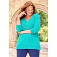 thumbnail image 2 of Catherines Women's Plus Size Chenille Pointelle V-Neck Pullover, 2 of 2