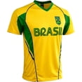 thumbnail image 2 of Icon Sports Brazil Soccer Jersey, Yellow/Green, 100% Poly, YXS-XXL, 2 of 7