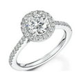 thumbnail image 2 of 2.50 CT Vintage Round Moissanite Silver Engagement Ring 18K White Gold Plated Diamond Art Deco Wedding Ring Starburst Diamond Ring, Vintage Ring, 2 of 4