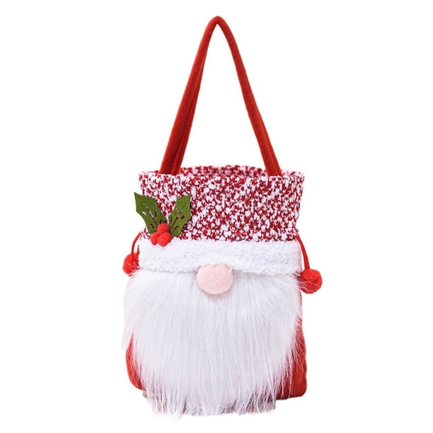 Yuarrent Bolsa de almacenamiento de regalo de Navidad, bolsa de regalo de dulces, bolsa de regalo de gnomo sin rostro, adornos navideños para el hogar, Kits de decoración para fiestas No.1 Yuarrent HA042035-01