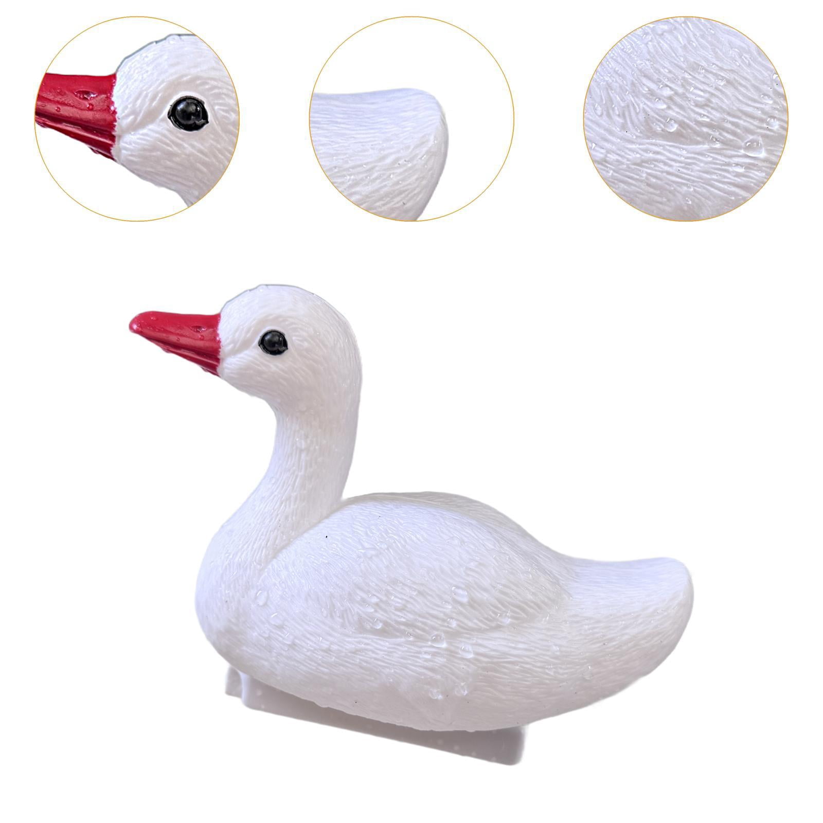 oshhni Swan Decoy Outdoor Figurine Deterrent Swimming Sculpture Garden Statue Goose Decoration for Outside Lake Pond Fields 20cmx11cmx7cm