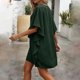 thumbnail image 5 of Mujeres manga corta vestidos de verano cuello en V sólido Batwing manga suelta cambio longitud de rodilla casual cómodo vestido corto de manga larga para mujeres, 5 of 6