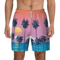 thumbnail image 2 of Goofa Beach with Palm Trees Printed Men's Swim Trunks Board Shorts Quick Dry Mens Swimming Trunks with Compression Liner,Breathable Fit Hawaii Beach Shorts-Medium, 2 of 9