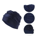 thumbnail image 3 of Unique Bargains 1 Pc Pleated Style  Swim Cap 5.91"x9.25" Navy Blue, 3 of 6