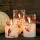 thumbnail image 1 of Velas parpadeantes sin llama GenSwin que funcionan con pilas con temporizador de 6 horas, velas de cera real con LED, calcomanía de ciervo, luz cálida, paquete de 3, decoración navideña para el hogar, 1 of 5