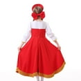 thumbnail image 4 of Odeerbi Toddler Girls Oktoberfest Stage Performance Dress Two Pieces Skirt Set Children's Russian Ukrainian Parent Child Sports Games Dress Up Skirt Set Red, 4 of 6