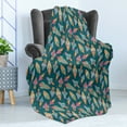 thumbnail image 4 of Spaceship Soft Flannel Fleece Throw Blanket, Childish Outer Space Rockets Sky Adventure to the Planets Cartoon, Cozy Plush for Indoor and Outdoor Use, 60" x 80", Pale Orange Dark Teal, by Ambesonne, 4 of 5