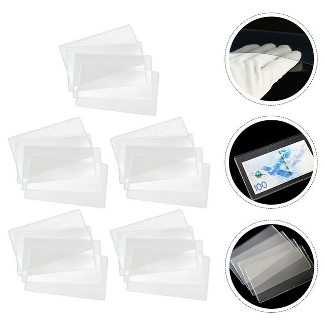 Minkissy 20pcs Banknote Protective Film Money Storage For Cash Transparent PVC Storage