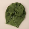 thumbnail image 2 of Gureui Toddler Infant Baby Girls Fashion Bow Hat Solid Color Knit Hat Turban Knot Infant Cap Wraps Hat, 2 of 2