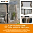 thumbnail image 2 of Sunjoy 10 x 12 ft Wall Mounted Gazebo with Polycarbonate Roof, Black Aluminum & Metal Frame Lean to Gazebo with Curtains and Netting, 2 of 20