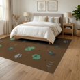 thumbnail image 3 of ODIKA 6'x9' Brown Playful Space Motifs With Planets Washable Area Rug And Stars Design Ornamental Balanced Border Layout for Family Room, Living Mater Bedroom, Non-Slip, Easy Care, 3 of 7