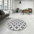 thumbnail image 4 of Ahgly Company Machine Washable Indoor Round Transitional White Smoke Area Rugs, 4' Round, 4 of 7