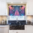 thumbnail image 5 of Yayeee Kitchen Curtains Tier Pair Light Filtering 27"x36" Rod Pocket Short Cafe Window Panel, Space Astronaut, 5 of 7