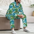 thumbnail image 6 of KLL Hawaii Palms Sleepwear Mens Flannel Pajamas,Long Cotton Pj Set, 6 of 7