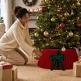 thumbnail image 6 of Christmas Tree Collar Plush Fabric Christmas Tree Skirt Ring Stand Cover Basket for Holiday Xmas Tree Living Room Seasonal Home Decor, 6 of 7