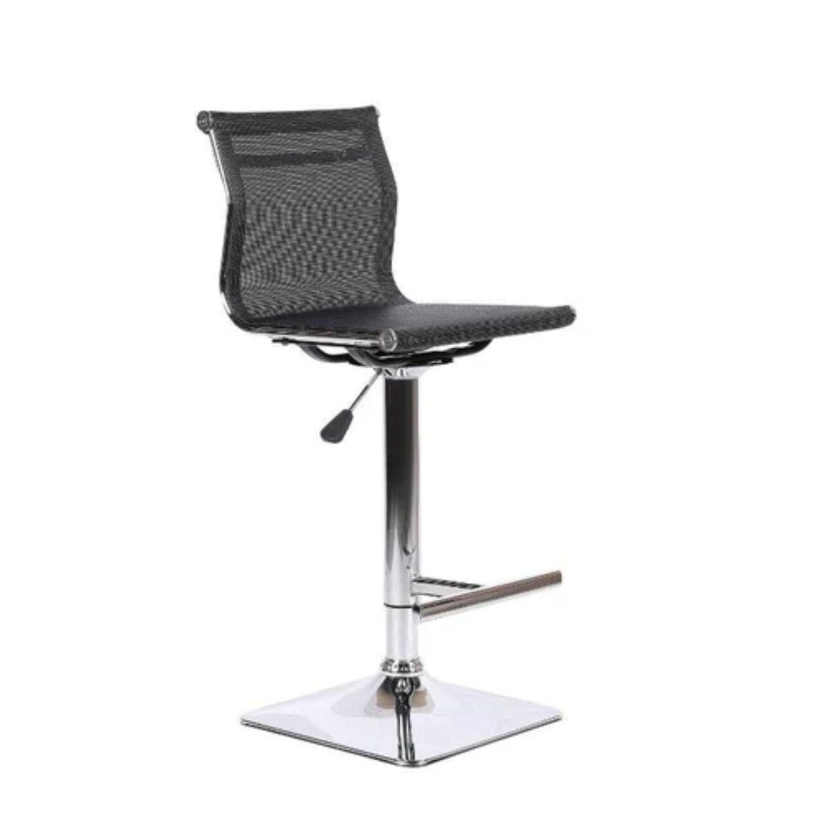 Black Adjustable Stool and 360° swivel feature