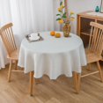 thumbnail image 2 of NLMUVW White Round Linen Tablecloth 48 Inch, Rustic Textured Table Cloth Water Resistant Decorative Farmhouse Table Cover for Dining Kitchen Party Cafe, 2 of 13
