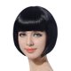 thumbnail image 3 of FREE BEAUTY Peluca de Cosplay estilo Flapper de Bob corto negro, disfraz sintético, pelucas con flequillo de Navidad para fiesta de Halloween de aspecto Natural para mujer, 3 of 4