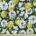 thumbnail image 2 of Ambesonne Tropical Fabric by the Yard Upholstery, Hibiscus Petals Lemons, 1 Yard, Multicolor, 2 of 5
