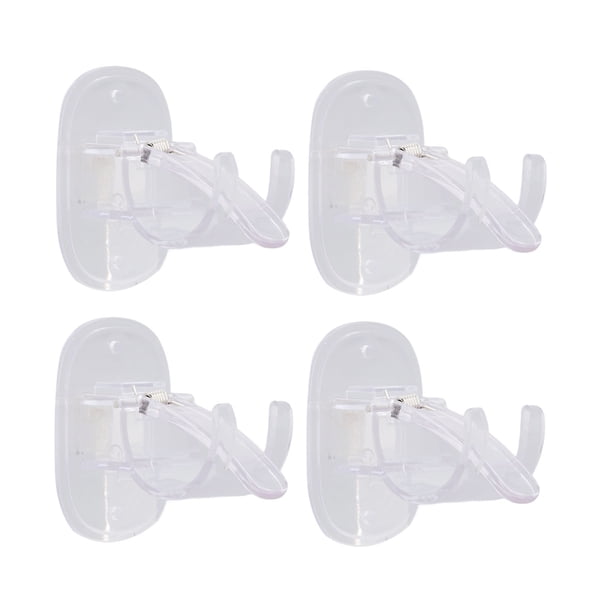 Ganchos Para Soporte De Barra De Cortina, Rodamiento Fuerte, Sujeción Segura, Soporte Adhesivo Para Barra De Cortina, 4 Tornillos De Cinta De Doble Cara Para Sala De Estar Para Un