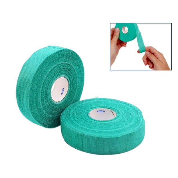 Safety Finger Tape Self Adhesive Gauze Green Pack 2 Rolls 3/4"X 90 Feet