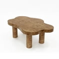 thumbnail image 5 of Cloud Shaped Coffee Table Natural Wood 40" with 4 Round Legs for Living Room, 5 of 8