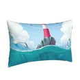 thumbnail image 2 of Bingfone Lighthouse Sea Port Standard Size Pillowcase, Long Staple Pure Cotton Envelope Closure Pillow Cover,16"X24", 2 of 9