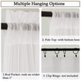thumbnail image 4 of OVZME Luna 42x54" Ivory Striped Sheer Curtains 2 Panels - Light Filtering Textured Rod Pocket Sheers for Small Half Windows Kitchen Cafe Bathroom, 42"W x 54"L Each, 4 of 7