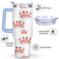 thumbnail image 3 of 40 oz Cute Crab Marine Adorable Tumbler with Handle Double Wall Vacuum Insulation Travel Coffee Mug Gift for Women Men, 3 of 7