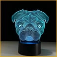 thumbnail image 3 of 7 Color Change 3D Illusion Cute Pug Dog LED Night Light Table Desk Lamp Animal Multi-Color Color Change Decor 3D Light, 3 of 16