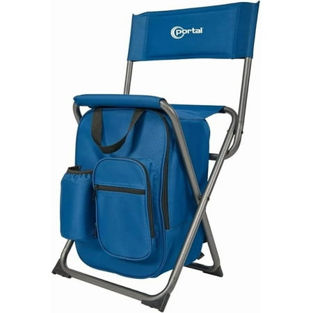 Backpack Cooler Chair Fishing Chairs with Backrest Folding Camping Stool Compact for Outdoors Hiking Hunting Travel Supports 225 lbs