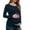 Navy, variant on Annhoo Women's Long-Sleeved Maternity Shirts Soft Crew Neck Solid Color Pullover Dressy Comfy Tunic Pregnant Basic Tops
