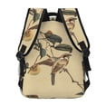 thumbnail image 4 of Zufioo Vintage Bird Print Casual Student Backpack, Adjustable Shoulder Straps Multi-Function Multi-Pocket Sports Bag Travel Backpack, Unisex-One Size, 4 of 5