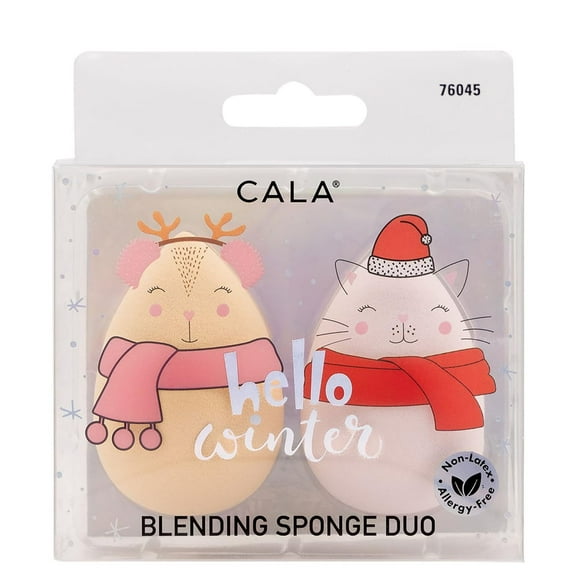 CALA Hello Winter Blending Sponge Duo - Super Soft, Latex-Free Sponges for Flawless, Buildable Makeup Application with Cream, Liquid, or Powder