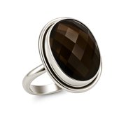 Beautiful Natural Smoky Quartz Gemstone Handmade Unique Designer Ethnic Tribal Gypsy Boho Style Fashion Ring for Women Men 925 Sterling Silver Hallmarked Finger Ring Jewelry