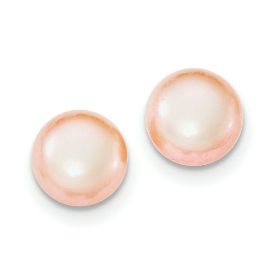 Primal Silver Sterling Silver Rhodium-plated 10-11mm Pink Freshwater Cultured Button Pearl Earrings