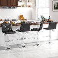 thumbnail image 4 of Costway Modern Bar Stools Set of 2 PU Leather Upholstered Swivel Counter Stools with Back Black, 4 of 9