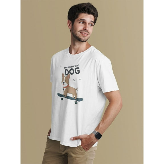 Cute Skateboarding Dog Tee Men's -Image by Shutterstock