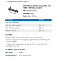 thumbnail image 2 of Clutch Cylinder - Compatible with 1984 - 1991 Chevy S10 1985 1986 1987 1988 1989 1990, 2 of 2