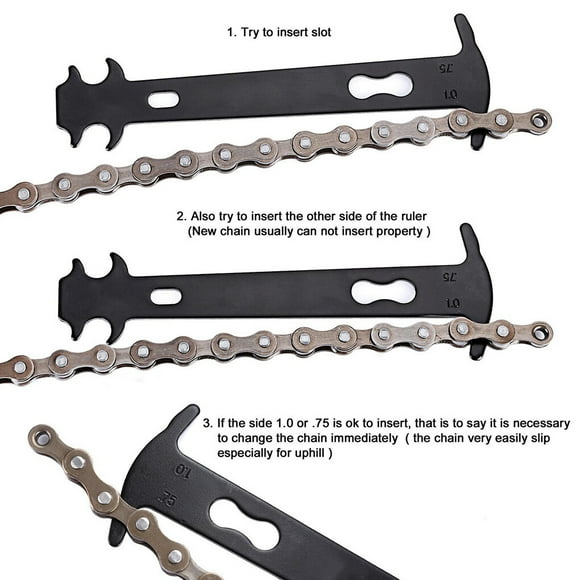Chain Checker Tool Small Metal Repairing Tool Sturdy Metal Accessories Bikes Gauge Cycling Fitting Mountain Road Bike Chains Wear Indicator