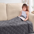 thumbnail image 5 of Teler Weighted Blanket for Kids（36 x 48，3lbs）Weighted Lap Blanket with Removable, Washable Cover, 100% Cotton Inner Weighted Blanket,Grey, 5 of 7