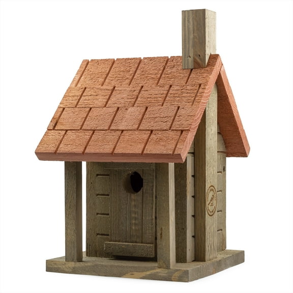 Uncle Dunkels Log Cabin Wren Birdhouse; Artisan-Crafted Wood Shelter for Small Birds