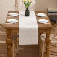 thumbnail image 2 of shiyou-Boho Table Runner 12x120 Inch Farmhouse Rustic Milky White Linen Table Runner for Dining Party Wedding Decoration, 2 of 4