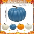 thumbnail image 6 of Blue Artificial Pumpkins, Realistic Faux Pumpkins for Fall Decor, Thanksgiving Halloween Table Pumpkin Decor, Fall Artificial Pumpkin Prop, Autumn Photo Shooting Ornament for Mantel,Blue, 6 of 6
